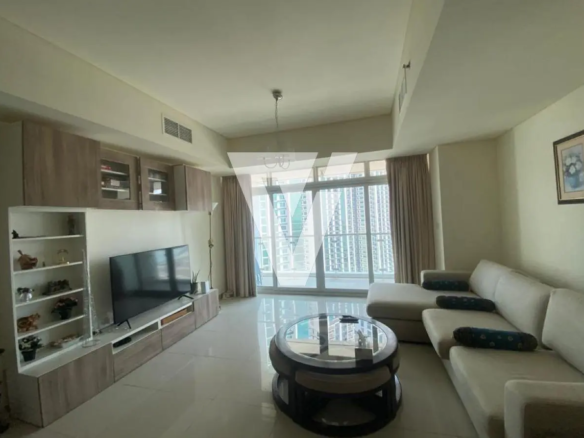 Living room of the 1-bedroom apartment in Tala Tower, Al Reem Island