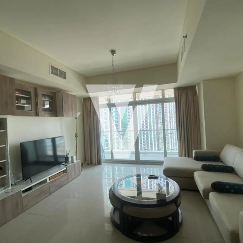 Living room of the 1-bedroom apartment in Tala Tower, Al Reem Island